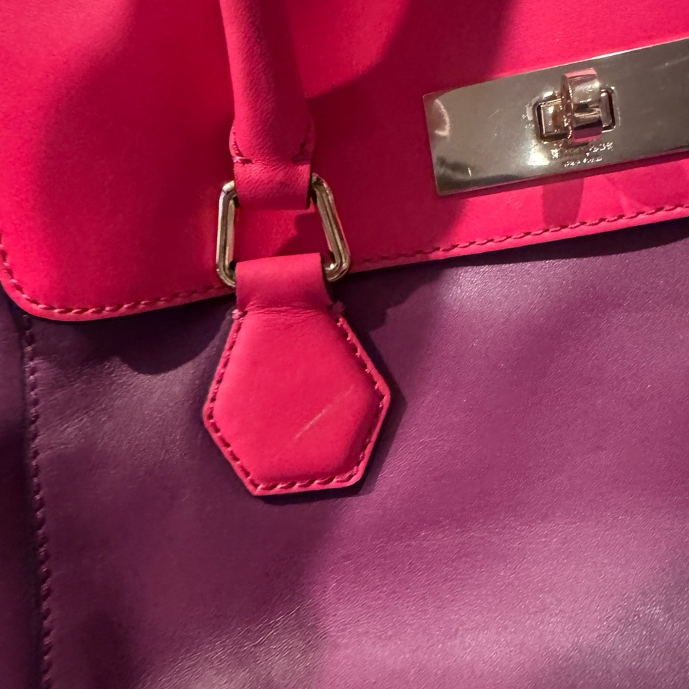 Kate Spade Cedar Street Satchel Pink Plum Leather Top Handle Crossbody - Picture 6 of 6
